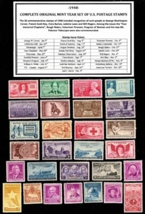 1948 JUEGO COMPLETO DE AÑO COMO NUEVO -MNH - SELLOS POSTALES DE COLECCIÓN EE. UU. 73 años - Imagen 1 de 1