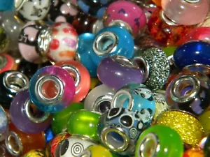 NEW 300/Pc COLORFUL random Mixed 14mm RESIN European Beads lot * FREE Shipping - Picture 1 of 11