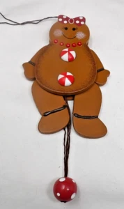 Vintage Articulating Wood Teddy Bear Christmas Ornament 5 1/2" w/o Pull String - Picture 1 of 4