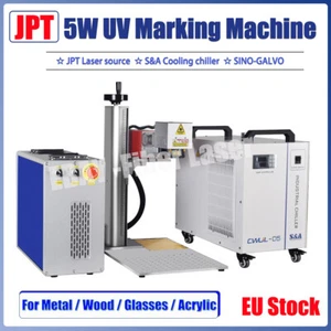 JPT 5W 355nm UV Laser Marking Engraver Machine For Glass Metal Wood &S&A Chiller - Bild 1 von 8