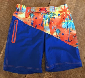 Wonder Nation Boys Swim Trunks Medium (8) Palm Trees blue yellow Orange EUC B008 - Picture 1 of 6