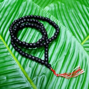 Necklace Black Wood Praying 108 Beads Meditation Mantra Thai Buddha Amulet - Picture 1 of 2