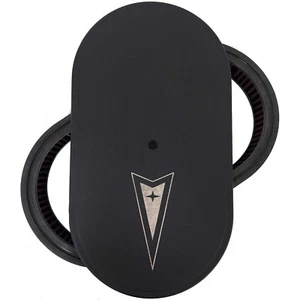 Logotipo de Pontiac - Kit de limpiador de aire ovalado de 15" negro - aluminio fundido a presión - Ansen EE. UU. - Imagen 1 de 4