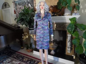 Missoni Blue Multi Zig Zag Print Knit Skirt & Jacket Suit Size IT 48 - US 12 - Picture 1 of 23