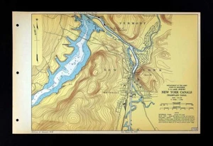 1948 USACE Map Champlain Canal New York Hudson River South Bay Whitehall NY VT - Picture 1 of 5