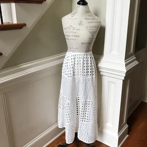 Solid & Striped the Georgia Eyelet Maxi Skirt Womens XL White Ivory Cover Up - Picture 1 of 11