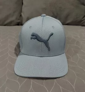 Puma EVEREST Mesh Stretch Fit Cap LIGHT BLUE PASTEL Blue Puma L/XL Excellent - Picture 1 of 6