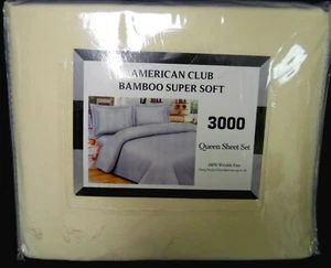 Queen Size Bed Sheet Set of Four 100% Wrinkle Free 3000 Luxurious Percale 41 - Picture 1 of 2