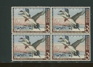 1962 United States Federal Duck Stamp #RW29 Mint Never Hinged F/VF OG Block of 4 - Picture 1 of 2