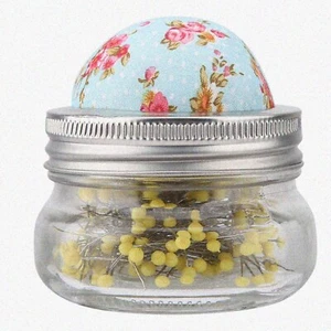 SewPin Delight: 200PCS Ball Head Pins with Glass Bottle & Pin Cushion Lid - Perf - Picture 1 of 7
