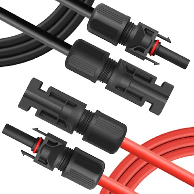 NAUC Solarkabel Verlängerungskabel Solar Kabel + Stecker Leitung 1500V /40A 4mm² 6mm²