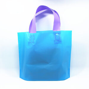 1-300X Bolsa De Compras Azul de Plástico Tienda Boutique T-Shirt llevar a cabo Bolsa Bolsas