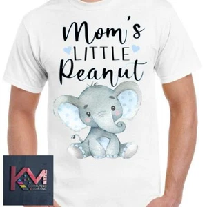 Baby Shower Elephant Mom's Little Peanut T-shirt PERSONALIZED Birthday Shirt - Picture 1 of 1