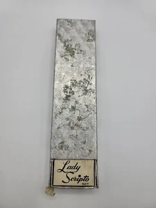Raro juego de bolígrafo y lápiz propulsor Lady Scripto en caja con bisagras reparación rota - Imagen 1 de 19