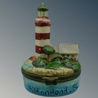 Vintage Hilton Head Island South Carolina Hinged Lighthouse Hinged Trinket Box