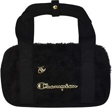 Brand New Women's CHAMPION Textile Black Fur Mini Toiletry Bag Duffle Duffel