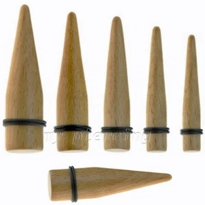 PAIR 0G - 5/8" Crocodile Wood Taper Expander Ear Stretcher Ear Plug with O-Rings - Picture 1 of 2