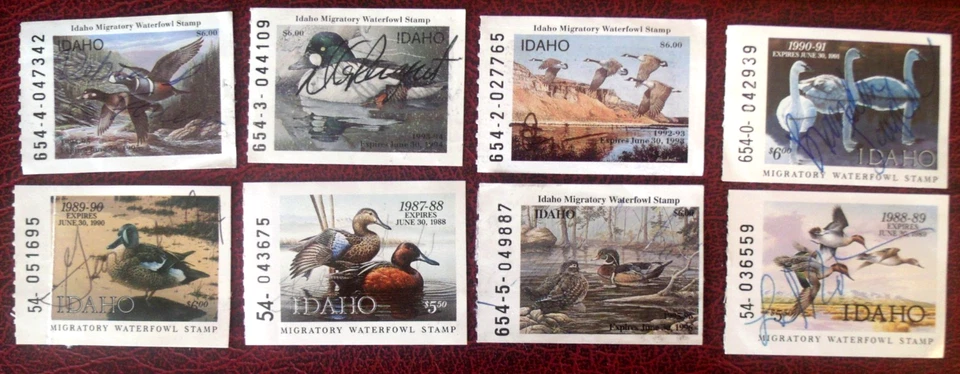8 Idaho Waterfowl, Duck Hunting Stamps  Lot#77z - Image 1 of 1