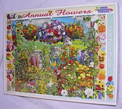 COMP 2007 HTF Learn About Annual Flowers Yard Field Garden 1000 Pc Puzzle Plants - Image 1 of 4