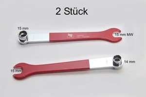 2 Stück Pedalschlüssel Maulschlüssel für Pedale/Arm Schrauben SW 15mm   14/15 mm - Bild 1 von 1