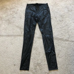 Theyskens Theory Women's Pittell Pants Size M Black Faux Leather $240 - Picture 1 of 12
