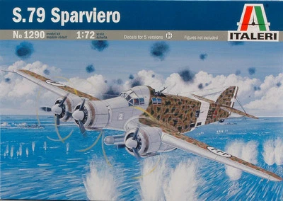 KIT MODELLINO AEREO STATICO DIECAST ITALERI S79 SPARVIERO MODELLISMO SCALA 1:72 - Immagine 1 di 4