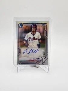 2021 Bowman - Chrome Prospects Autographs Nick Maton #CPA-NM Refractor /499 (AU, - Picture 1 of 2