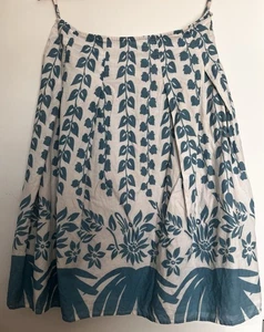 New Look White & Teal Floral Print Skirt - Size 10 - A-Line, Lightweight - Picture 1 of 7