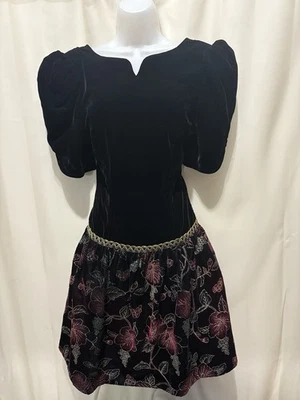 Mini Vestido Vintage Y2K Scott McClintock 6 Terciopelo Metálico Sin Espalda Foto 1 de 4