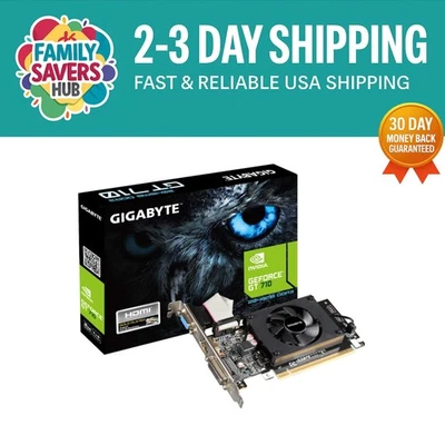 2GB GDDR3 GeForce GT 710 Low Profile Graphics Card - Max 4096x2160 Resolution - Image 1 of 4