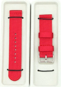 NATO Uhrenarmband 22 mm Rot Nylon Textil Stoff Sport Uhrenband Ersatz Armband - Zdjęcie 1 z 9