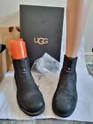 MENS UGG UGGS ANKLE CHELSEA LEATHER BOOTS SIZE UK 7 OR EU 40.5 BLACK COLOUR 
