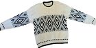 FOX COLLECTION Cable Knit Argyle Diamond Pattern Cotton Sweater Men’s XL VINTAGE