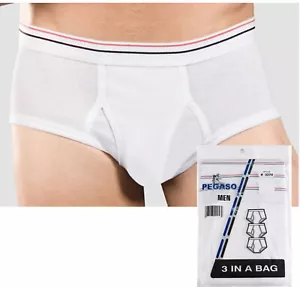 3 calzoncillos blancos para hombre ropa interior de algodón frente abierto estilo vintage - Imagen 1 de 8