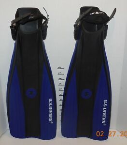 New ListingU.S. Divers Aqua Lung Adjustable Strap Fins Blue Size S-M 4 1/2 - 8 1/2 Scuba