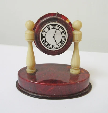 Antique Tape Measure Celluloid Clock with Columns Cover