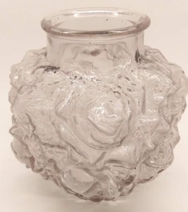 Imperial Glass "La Bella" High Relief Roses Light Smokey Purple Glass Vase 5.5" - Picture 1 of 4