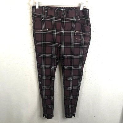 Torrid Leggings Womens 12 Purple Black Plaid Stretch Modern Academia Preppy - Image 1 of 4
