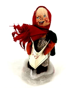 Vintage Annalee Christmas Caroling Puppe Made in USA Etikett 7260 Schneeständer - Bild 1 von 16