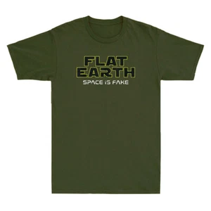 Flat Earth Space Is Fake Funny Landing Space Conspiracy Saying Men's T-Shirt Tee - Bild 1 von 3