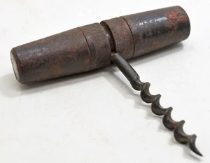 Antique Iron Cork Screw Screwdriver Ice Pick Folding Multiple Tool Original Old - Picture 1 of 9