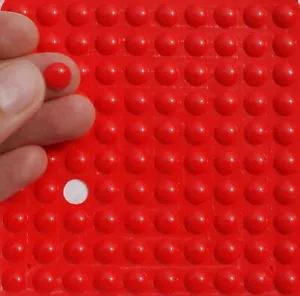 small RED 3M RUBBER FEET, Self Adhesive Pads Furniture DOMED STICKERS 8mm x 2mm  - Picture 1 of 5