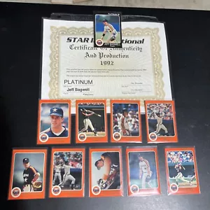 🔥1992 STAR CO. PLATINUM JEFF BAGWELL SET ONLY 200 SETS W/Promo/Cert💥EBAY POP 1 - Picture 1 of 24