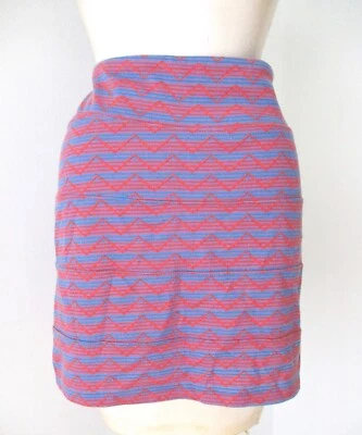 Boutique Estilo Años 90 Púrpura Azul Naranja Zigzag Rayas Jersey Punto Mini Falda L Foto 1 de 4