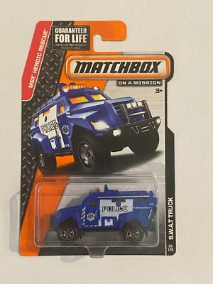 2014 MATCHBOX MBX HEROIC RESCUE S.W.A.T. TRUCK - BLUE - 65/120 - Image 1 of 4
