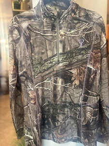 Huntworth Men's Hunting Camo 1/4 Zip Pullover Long Sleeve Sweatshirt Size M - Picture 1 of 5