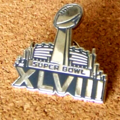 SB Super Bowl XLVIII 48 logo pin Seattle Seahawks Denver Broncos NFL win - Image 1 of 4