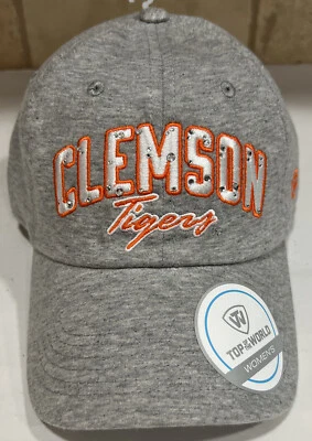 New Top Of The World Clemson Tigers Adjustable Hat Cap Gray Embroidered Bling - Image 1 of 4