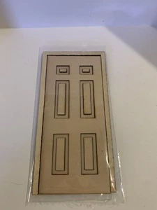 Room Box Flat Back 6 Panel Door 1:12 Scale Dollhouse Miniature Laser Cut - Picture 1 of 4