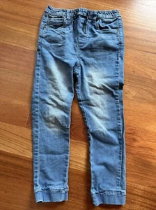 Steve’s Jeans Youth Girls Size 7 Regular Fit Tapered Ankle Blue Denim Drawstring - Picture 1 of 9